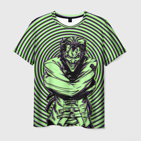 Мужская футболка 3D с принтом Joker in a straitjacket в Новосибирске, 100% полиэфир | прямой крой, круглый вырез горловины, длина до линии бедер | Тематика изображения на принте: batman | dc | dc джокер | detective comics | harley | joker | shtatjoker | the joker | бетмен | джокер | злодей | харли