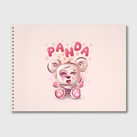 Альбом для рисования с принтом PANDA в Новосибирске, 100% бумага
 | матовая бумага, плотность 200 мг. | bear | bright | funny | panda | веселый | забавный | мишка | панда | прикольный | смешной | яркий