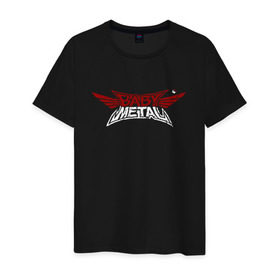 Мужская футболка хлопок с принтом Babymetal logo в Новосибирске, 100% хлопок | прямой крой, круглый вырез горловины, длина до линии бедер, слегка спущенное плечо. | Тематика изображения на принте: heavy | japan | kawaii | metal | music | rock | кавай | метал | музыка | рок | хэви | япония