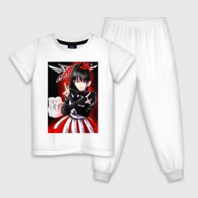 Детская пижама хлопок с принтом Babymetal anime в Новосибирске, 100% хлопок |  брюки и футболка прямого кроя, без карманов, на брюках мягкая резинка на поясе и по низу штанин
 | anime | heavy | japan | kawaii | metal | music | rock | аниме | кавай | метал | музыка | рок | хэви | япония