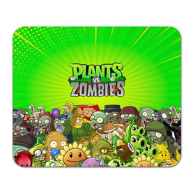 Коврик для мышки прямоугольный с принтом PLANTS VS ZOMBIES в Новосибирске, натуральный каучук | размер 230 х 185 мм; запечатка лицевой стороны | plants and zombies | plants vs zombies | зомби | игры | растения | растения против зомби