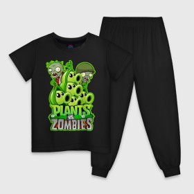 Детская пижама хлопок с принтом PLANTS VS ZOMBIES в Новосибирске, 100% хлопок |  брюки и футболка прямого кроя, без карманов, на брюках мягкая резинка на поясе и по низу штанин
 | plants and zombies | plants vs zombies | зомби | игры | растения | растения против зомби