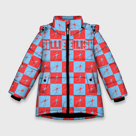 Зимняя куртка для девочек 3D с принтом BILLIE EILISH в Новосибирске, ткань верха — 100% полиэстер; подклад — 100% полиэстер, утеплитель — 100% полиэстер. | длина ниже бедра, удлиненная спинка, воротник стойка и отстегивающийся капюшон. Есть боковые карманы с листочкой на кнопках, утяжки по низу изделия и внутренний карман на молнии. 

Предусмотрены светоотражающий принт на спинке, радужный светоотражающий элемент на пуллере молнии и на резинке для утяжки. | bad guy | billie | eilish | ocean eyes | spiders | айлиш | билли | в клеточку | девушка | квадраты | певица | эйлиш