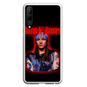 Чехол для Honor P30 с принтом Guns n roses + Спина в Новосибирске, Силикон | Область печати: задняя сторона чехла, без боковых панелей | axl rose | geffen records | gnr | guns | rock | roses | slash | гансы | пистолеты | розы | рок | слеш | эксл роуз