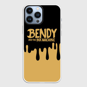 Чехол для iPhone 13 Pro Max с принтом Bendy And The Ink Machine в Новосибирске,  |  | Тематика изображения на принте: bendy | bendy and the ink machine | бенди | бени | бенни | детская | детям | игра | капли | компьютерная игра | краска | машина | подтеки | розовая | ужастик