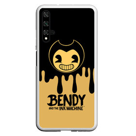 Чехол для Honor 20 с принтом Bendy And The Ink Machine в Новосибирске, Силикон | Область печати: задняя сторона чехла, без боковых панелей | bendy | bendy and the ink machine | бенди | бени | бенни | детская | детям | игра | капли | компьютерная игра | краска | машина | подтеки | розовая | ужастик