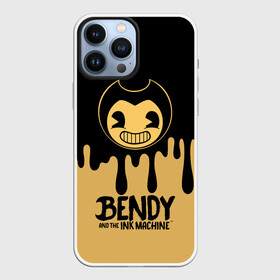 Чехол для iPhone 13 Pro Max с принтом Bendy And The Ink Machine в Новосибирске,  |  | Тематика изображения на принте: bendy | bendy and the ink machine | бенди | бени | бенни | детская | детям | игра | капли | компьютерная игра | краска | машина | подтеки | розовая | ужастик