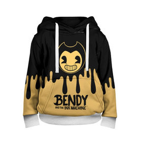 Детская толстовка 3D с принтом Bendy And The Ink Machine в Новосибирске, 100% полиэстер | двухслойный капюшон со шнурком для регулировки, мягкие манжеты на рукавах и по низу толстовки, спереди карман-кенгуру с мягким внутренним слоем | bendy | bendy and the ink machine | бенди | бени | бенни | детская | детям | игра | капли | компьютерная игра | краска | машина | подтеки | розовая | ужастик