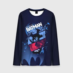 Мужской лонгслив 3D с принтом Gotham City Batman в Новосибирске, 100% полиэстер | длинные рукава, круглый вырез горловины, полуприлегающий силуэт | bat man | batman | batman comics | caped crusader | dark knight | shtatbat | бетмен | брюс уэйн | бэт мен | бэтмен | тёмный рыцарь