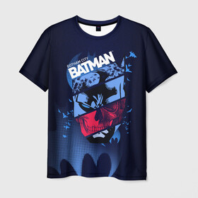 Мужская футболка 3D с принтом Gotham City Batman в Новосибирске, 100% полиэфир | прямой крой, круглый вырез горловины, длина до линии бедер | bat man | batman | batman comics | caped crusader | dark knight | shtatbat | бетмен | брюс уэйн | бэт мен | бэтмен | тёмный рыцарь