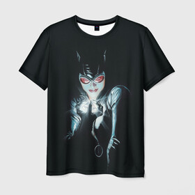 Мужская футболка 3D с принтом Catwoman в Новосибирске, 100% полиэфир | прямой крой, круглый вырез горловины, длина до линии бедер | cat woman | catwoman | selina kyle | shtatbat | женщина кошка | кэт вуман
