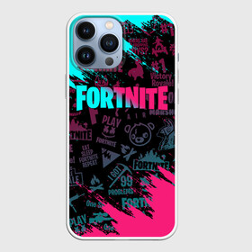 Чехол для iPhone 13 Pro Max с принтом FORTNITE NEON | ФОРТНАЙТ НЕОН в Новосибирске,  |  | Тематика изображения на принте: fortnite | fortnite 2 | fortnite x | marshmello | маршмелло | фортнайт | фортнайт 2 | фортнайт глава 2