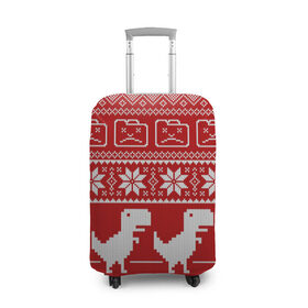 Чехол для чемодана 3D с принтом Новогодняя Вязь в Новосибирске, 86% полиэфир, 14% спандекс | двустороннее нанесение принта, прорези для ручек и колес | 