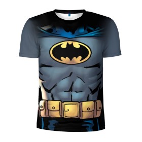Мужская футболка 3D спортивная с принтом Batman костюм в Новосибирске, 100% полиэстер с улучшенными характеристиками | приталенный силуэт, круглая горловина, широкие плечи, сужается к линии бедра | bat man | batman | batman comics | caped crusader | comics | dark knight | shtatbat | бетмен | брюс уэйн | бэт мен | бэтмен | тёмный рыцарь