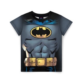 Детская футболка 3D с принтом Batman костюм в Новосибирске, 100% гипоаллергенный полиэфир | прямой крой, круглый вырез горловины, длина до линии бедер, чуть спущенное плечо, ткань немного тянется | bat man | batman | batman comics | caped crusader | comics | dark knight | shtatbat | бетмен | брюс уэйн | бэт мен | бэтмен | тёмный рыцарь