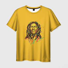 Мужская футболка 3D с принтом Bob Marley в Новосибирске, 100% полиэфир | прямой крой, круглый вырез горловины, длина до линии бедер | 
