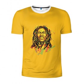 Мужская футболка 3D спортивная с принтом Bob Marley в Новосибирске, 100% полиэстер с улучшенными характеристиками | приталенный силуэт, круглая горловина, широкие плечи, сужается к линии бедра | Тематика изображения на принте: 