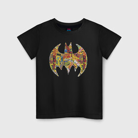 Детская футболка хлопок с принтом BAT logo в Новосибирске, 100% хлопок | круглый вырез горловины, полуприлегающий силуэт, длина до линии бедер | bat man | batman | batman comics | caped crusader | comics | dark knight | shtatbat | бетмен | брюс уэйн | бэт мен | бэтмен | тёмный рыцарь