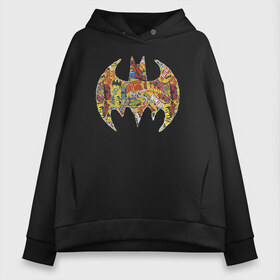 Женское худи Oversize хлопок с принтом BAT logo в Новосибирске, френч-терри — 70% хлопок, 30% полиэстер. Мягкий теплый начес внутри —100% хлопок | боковые карманы, эластичные манжеты и нижняя кромка, капюшон на магнитной кнопке | bat man | batman | batman comics | caped crusader | comics | dark knight | shtatbat | бетмен | брюс уэйн | бэт мен | бэтмен | тёмный рыцарь