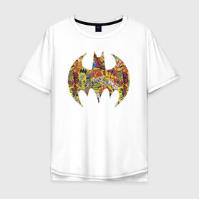 Мужская футболка хлопок Oversize с принтом BAT logo в Новосибирске, 100% хлопок | свободный крой, круглый ворот, “спинка” длиннее передней части | bat man | batman | batman comics | caped crusader | comics | dark knight | shtatbat | бетмен | брюс уэйн | бэт мен | бэтмен | тёмный рыцарь