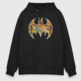 Мужское худи Oversize хлопок с принтом BAT logo в Новосибирске, френч-терри — 70% хлопок, 30% полиэстер. Мягкий теплый начес внутри —100% хлопок | боковые карманы, эластичные манжеты и нижняя кромка, капюшон на магнитной кнопке | bat man | batman | batman comics | caped crusader | comics | dark knight | shtatbat | бетмен | брюс уэйн | бэт мен | бэтмен | тёмный рыцарь