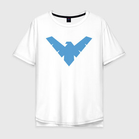 Мужская футболка хлопок Oversize с принтом Nightwing в Новосибирске, 100% хлопок | свободный крой, круглый ворот, “спинка” длиннее передней части | batman | nightwing | shtatbat | бетмен | бэтмен | найтвинг