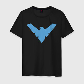 Мужская футболка хлопок с принтом Nightwing в Новосибирске, 100% хлопок | прямой крой, круглый вырез горловины, длина до линии бедер, слегка спущенное плечо. | batman | nightwing | shtatbat | бетмен | бэтмен | найтвинг