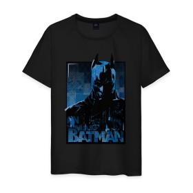 Мужская футболка хлопок с принтом Batman в Новосибирске, 100% хлопок | прямой крой, круглый вырез горловины, длина до линии бедер, слегка спущенное плечо. | bat man | batman | batman comics | caped crusader | comics | dark knight | бетмен | брюс уэйн | бэт мен | бэтмен | тёмный рыцарь