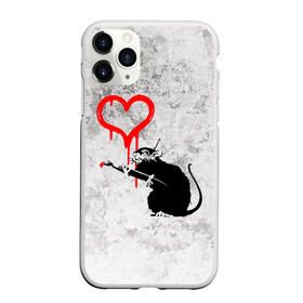 Чехол для iPhone 11 Pro матовый с принтом BANKSY в Новосибирске, Силикон |  | Тематика изображения на принте: banksy | heart | бэнкси | сердце