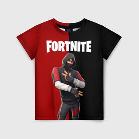 Детская футболка 3D с принтом FORTNITE IKONIK в Новосибирске, 100% гипоаллергенный полиэфир | прямой крой, круглый вырез горловины, длина до линии бедер, чуть спущенное плечо, ткань немного тянется | Тематика изображения на принте: fortnite | fortnite 2 | fortnite x маршмелло | ikonik | marshmello | ninja | ninja streamer | иконик | ниндзя | фортнайт | фортнайт 2 | фортнайт глава 2