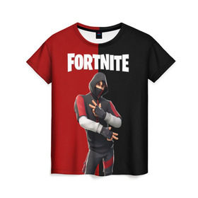 Женская футболка 3D с принтом FORTNITE IKONIK в Новосибирске, 100% полиэфир ( синтетическое хлопкоподобное полотно) | прямой крой, круглый вырез горловины, длина до линии бедер | fortnite | fortnite 2 | fortnite x маршмелло | ikonik | marshmello | ninja | ninja streamer | иконик | ниндзя | фортнайт | фортнайт 2 | фортнайт глава 2