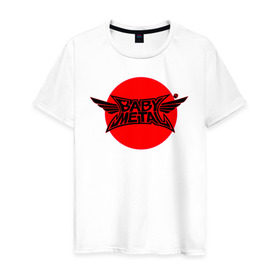 Мужская футболка хлопок с принтом BABYMETAL в Новосибирске, 100% хлопок | прямой крой, круглый вырез горловины, длина до линии бедер, слегка спущенное плечо. | babymetal | j pop | japan | бэбиметал | дэт метал | каваий метал | моа кикути | судзука накамото | юи мидзуно | япония