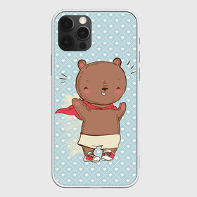 Чехол для iPhone 12 Pro Max с принтом Мишка супергерой в Новосибирске, Силикон |  | герой | медведь | милота | милый | милый мишка | миша | мишка | плащ | супергерой | супермен | супермэн