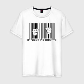 Мужская футболка хлопок с принтом Захваченный Потребительством в Новосибирске, 100% хлопок | прямой крой, круглый вырез горловины, длина до линии бедер, слегка спущенное плечо. | art | banksy | graffiti | street | арт | бэнкси | граффити | искусство | картинка | код | рисунок | стрит | художник | штрих