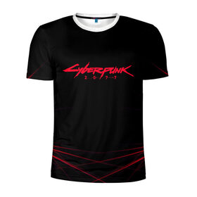 Мужская футболка 3D спортивная с принтом Cyberpunk 2077 | Samurai. в Новосибирске, 100% полиэстер с улучшенными характеристиками | приталенный силуэт, круглая горловина, широкие плечи, сужается к линии бедра | 