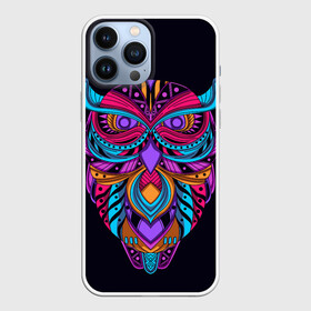 Чехол для iPhone 13 Pro Max с принтом Неоновая сова в Новосибирске,  |  | beak | bird | bright | feather | freedom | luminous | soaring | takeoff | wings | zoology | взлет | зоология | клюв | крылья | паренье | перо | птица | светящийся | свобода | яркий