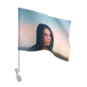 Флаг для автомобиля с принтом Билли Айлиш в Новосибирске, 100% полиэстер | Размер: 30*21 см | bilie | billie | eilish | lovely | music | oceaneyes | pop | айлиш | алиш | били | билли | девушка | инди | музыка | океан | пафосная | поп | эйлиш | элиш