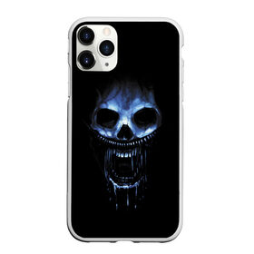Чехол для iPhone 11 Pro Max матовый с принтом Ужас в Новосибирске, Силикон |  | 31 | black | blue | fear | grin | halloween | horror | jaw | night | orbits | saliva | skull | teeth | глазницы | зубы | ночь | оскал | синий | слюна | ужас | хэллоуин | череп | черный
