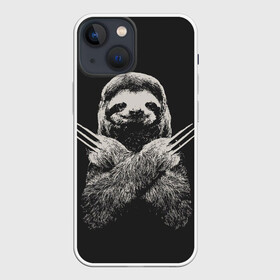 Чехол для iPhone 13 mini с принтом Slotherine в Новосибирске,  |  | Тематика изображения на принте: animals | wolverine | ленивец | росомаха