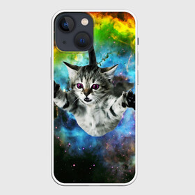 Чехол для iPhone 13 mini с принтом КОСМИЧЕСКИЙ КОТ в Новосибирске,  |  | cat | cats | животные | киса | киска | кот | котики | коты | котэ | кошка | природа