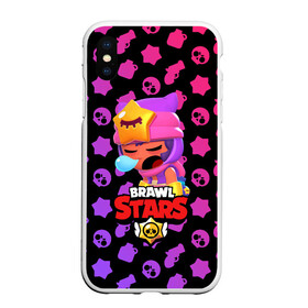 Чехол для iPhone XS Max матовый с принтом BRAWL STARS - SANDY в Новосибирске, Силикон | Область печати: задняя сторона чехла, без боковых панелей | brawl | bull | colt | crow | game | games | leon | online | penny | poco | sandy | shelly | spike | star | stars | wanted | брав | бравл | браво | звезда | звезды | игра | игры | лого | онлайн | сенди | старс | сэнди