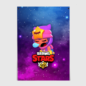 Постер с принтом SANDY SPACE (Brawl Stars) в Новосибирске, 100% бумага
 | бумага, плотность 150 мг. Матовая, но за счет высокого коэффициента гладкости имеет небольшой блеск и дает на свету блики, но в отличии от глянцевой бумаги не покрыта лаком | brawl | bull | colt | crow | game | games | leon | online | penny | poco | sandy | shelly | spike | star | stars | wanted | брав | бравл | браво | звезда | звезды | игра | игры | лого | онлайн | сенди | старс | сэнди