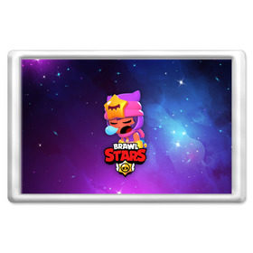 Магнит 45*70 с принтом SANDY SPACE (Brawl Stars) в Новосибирске, Пластик | Размер: 78*52 мм; Размер печати: 70*45 | brawl | bull | colt | crow | game | games | leon | online | penny | poco | sandy | shelly | spike | star | stars | wanted | брав | бравл | браво | звезда | звезды | игра | игры | лого | онлайн | сенди | старс | сэнди