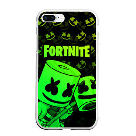 Чехол для iPhone 7Plus/8 Plus матовый с принтом FORTNITE MARSHMELLO в Новосибирске, Силикон | Область печати: задняя сторона чехла, без боковых панелей | chapter 2 | fortnite | marshmello | диджей | игры | маршмэллоу | молоток | фортнайт