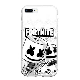 Чехол для iPhone 7Plus/8 Plus матовый с принтом FORTNITE MARSHMELLO в Новосибирске, Силикон | Область печати: задняя сторона чехла, без боковых панелей | chapter 2 | fortnite | marshmello | диджей | игры | маршмэллоу | молоток | фортнайт