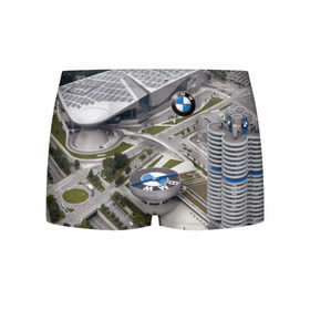 Мужские трусы 3D с принтом BMW city в Новосибирске, 50% хлопок, 50% полиэстер | классическая посадка, на поясе мягкая тканевая резинка | bmw | buildings | city | germany | munich | prestige | бмв | германия | город | здания | мюнхен | престиж