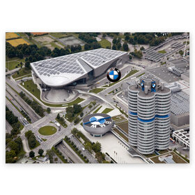 Поздравительная открытка с принтом BMW city в Новосибирске, 100% бумага | плотность бумаги 280 г/м2, матовая, на обратной стороне линовка и место для марки
 | bmw | buildings | city | germany | munich | prestige | бмв | германия | город | здания | мюнхен | престиж
