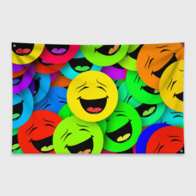 Флаг-баннер с принтом Эмодзи смайлы в Новосибирске, 100% полиэстер | размер 67 х 109 см, плотность ткани — 95 г/м2; по краям флага есть четыре люверса для крепления | emoji | настроение | позитив | смайлики | смайлы | стикеры | текстура смайл | улыбки | фон смайл | эмодзи