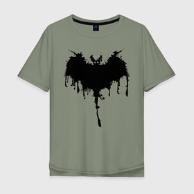 Мужская футболка хлопок Oversize с принтом Bat в Новосибирске, 100% хлопок | свободный крой, круглый ворот, “спинка” длиннее передней части | 31 | bat | blot | eyes | halloween | wings | глаза | клякса | крылья | летучая мышь | хэллоуин