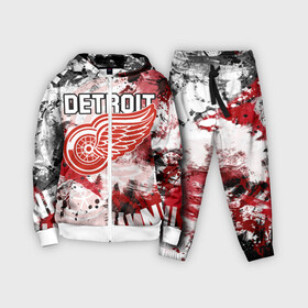 Детский костюм 3D с принтом Детройт Ред Уингз в Новосибирске,  |  | detroit | detroit red wings | hockey | nhl | red wings | usa | детройд | детройт | детройт ред уингз | нхл | ред уингз | спорт | сша | хоккей | шайба